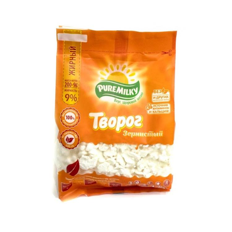 Творог зернёный 9% Pure Milky